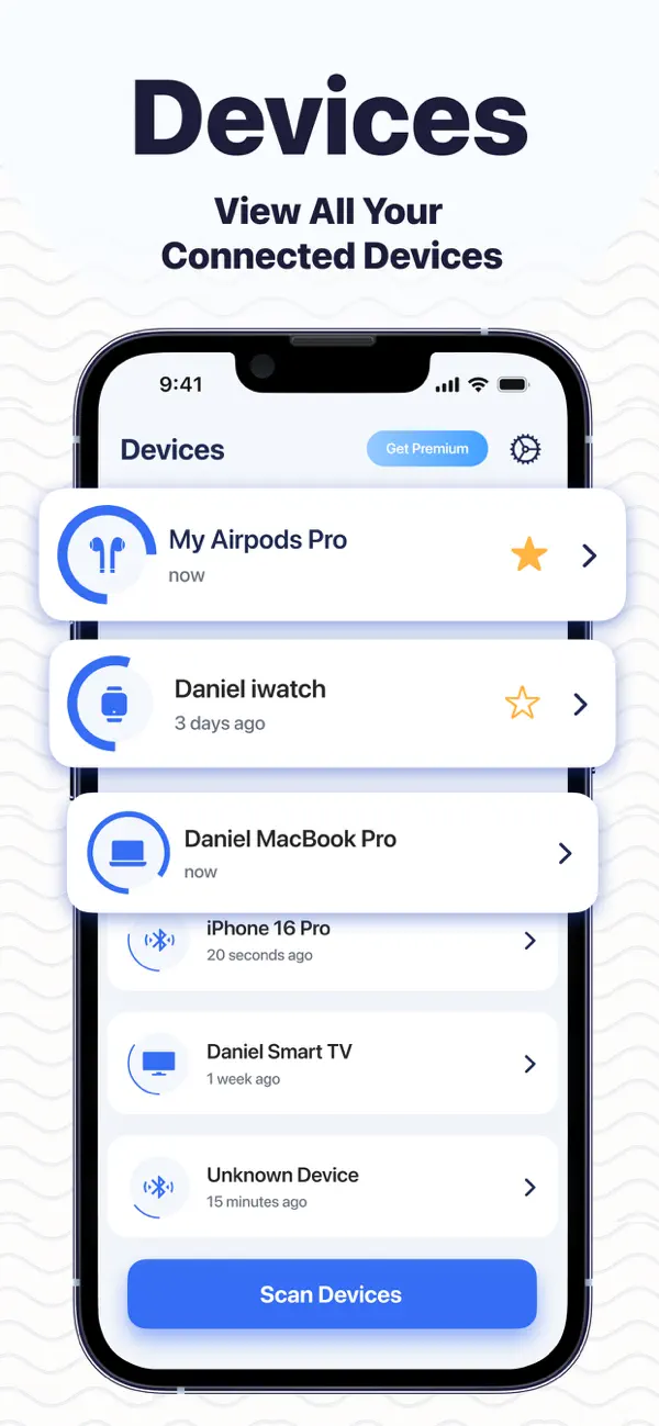 Best Finder Oberfläche zum Suchen von Bluetooth-Geräten in der Nähe auf dem iPhone